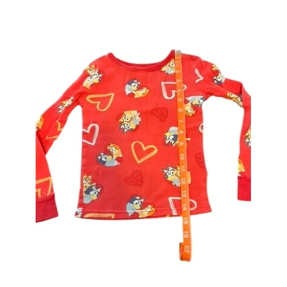 Bluey Bingo‎ Red Heart Cotton Pajama Set Long Sleeve Pants Size 6 RN 87652